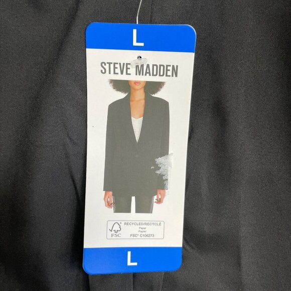 NEW Steve Madden Women's L Black Blazer Jacket  Polyester Blend - Picture 6 of 8